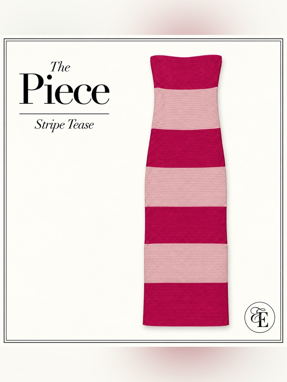 House of Harlow 1960 Fushia & Soft Pink Strapless. Ribbed Knit Maxi Dress. XS